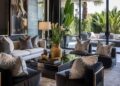 The custom-designed space integrates designer furniture and handcrafted ...