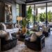 The custom-designed space integrates designer furniture and handcrafted ...