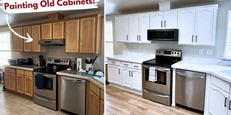 How to Paint Old Kitchen Cabinets - Save Yourself $1,000s!! | Builds by ...